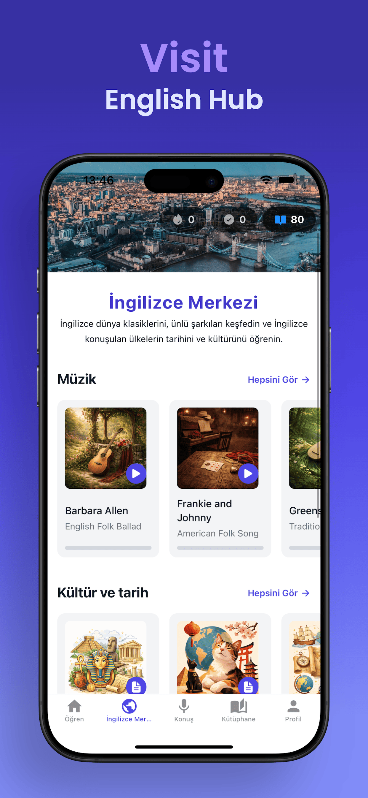 Lieder und Kulturartikel auf Englisch