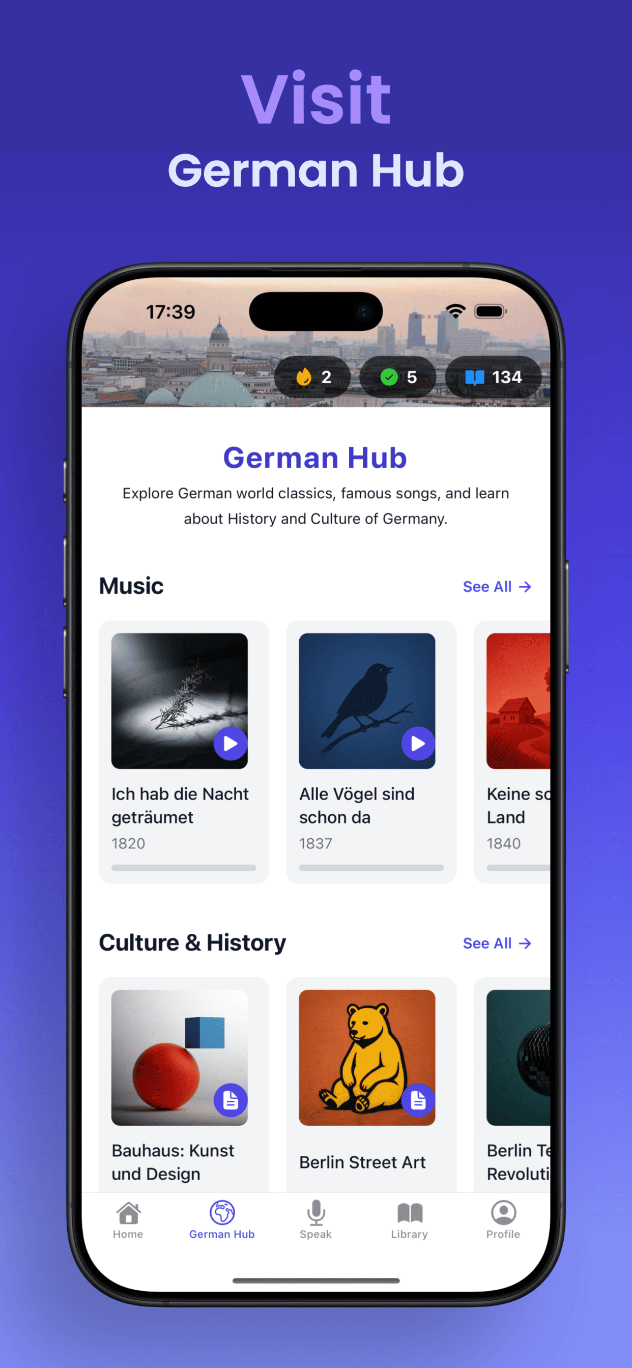 The German Hub with songs and culture articles